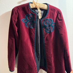 Red velvet jacket